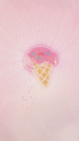 Bombe de bain effervescente Cornet Glacé Rose │Efferv'essence